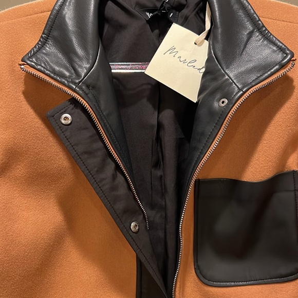 Camel and black cropped coat NWT - Picture 2 of 10